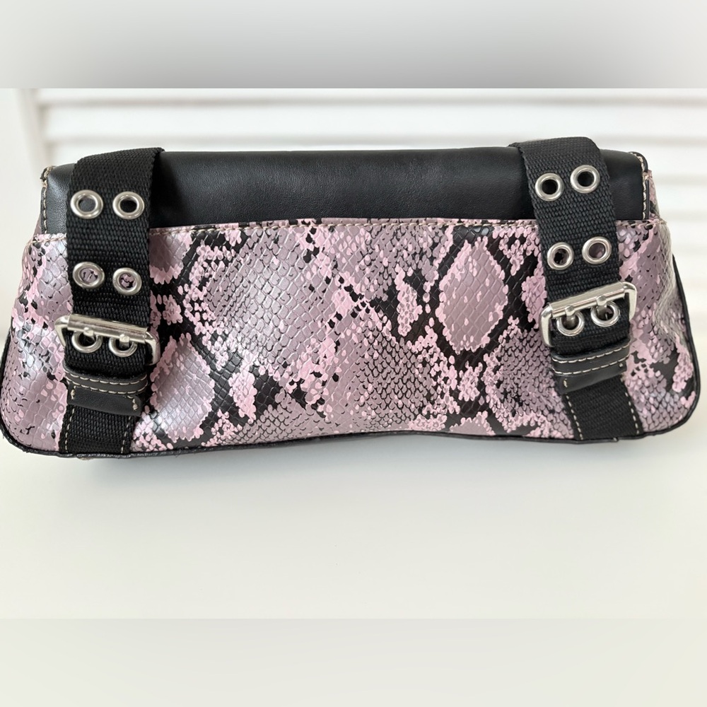NWT Nine West Pink & black Snakeskin Purse Vintage Y2K spacious various pockets - Picture 8 of 15